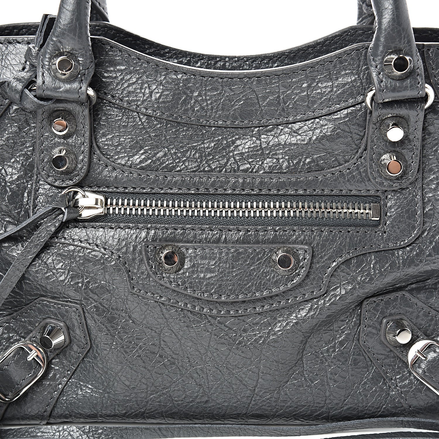 Balenciaga Agneau Classic Silver Hardware Mini City Gris Fossile 7 of 9