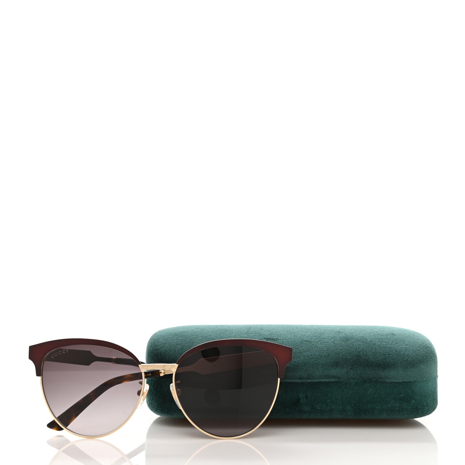 Gucci Round Metal GG0074S Sunglasses Black Gold 7 of 7