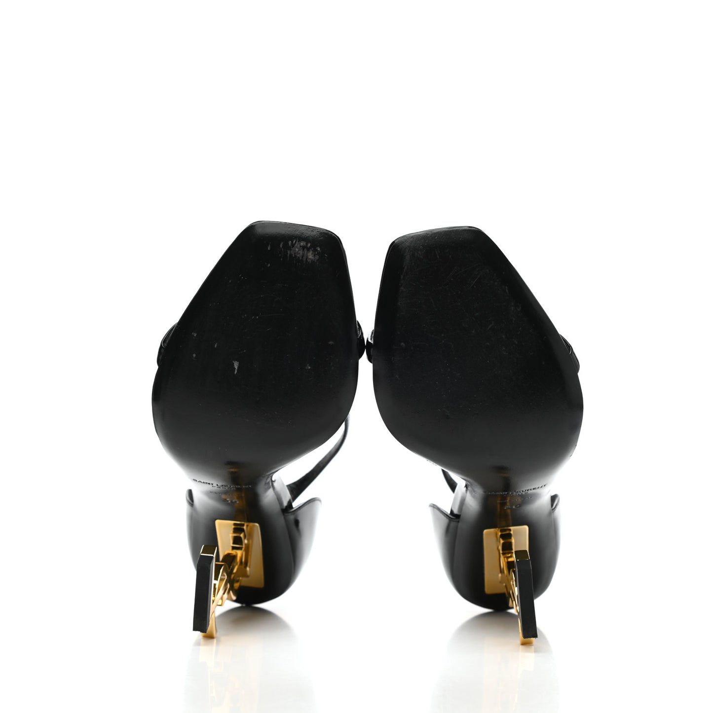 Patent Calfskin Opyum 110 Sandals 36 Black Gold