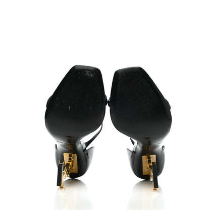 Saint Laurent Patent Calfskin Opyum 110 Sandals 36 Black Gold 5 of 8