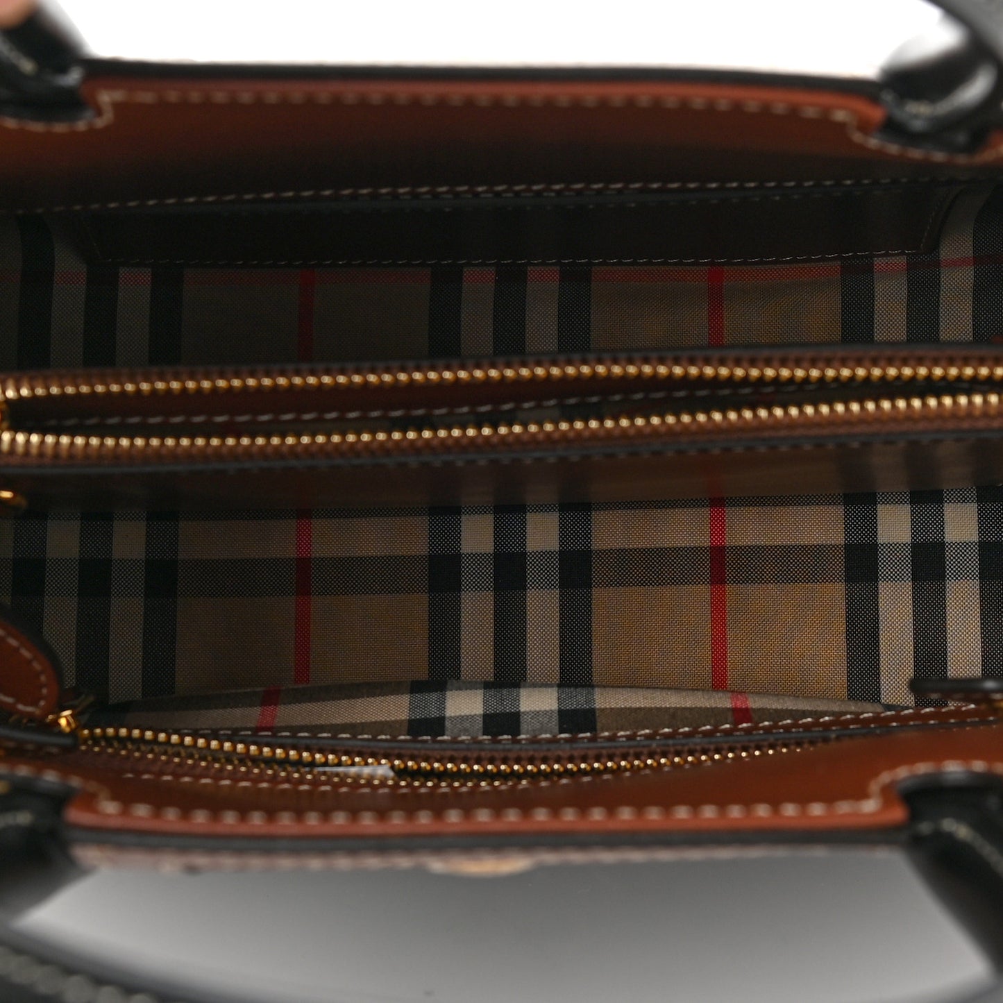 Calfskin Vintage Check Mini Two Handle Title Bag Black