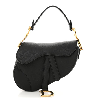 Christian Dior Grained Calfskin Mini Saddle Bag Black 1 of 11