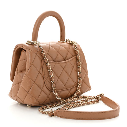 Chanel Caviar Quilted Extra Mini Coco Handle Flap Brown 3 of 10
