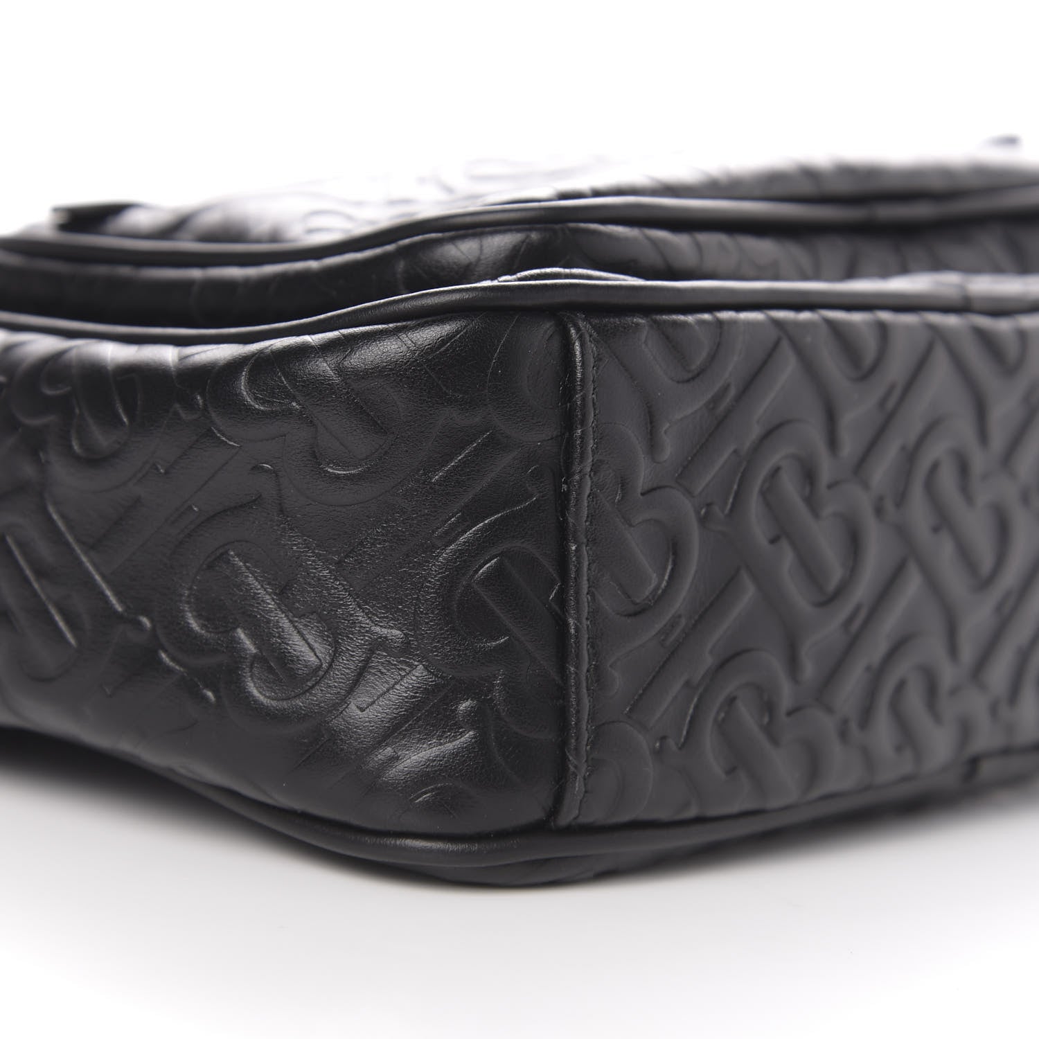 Burberry Calfskin Embossed Monogram Small Camera Bag Black 7 of 9