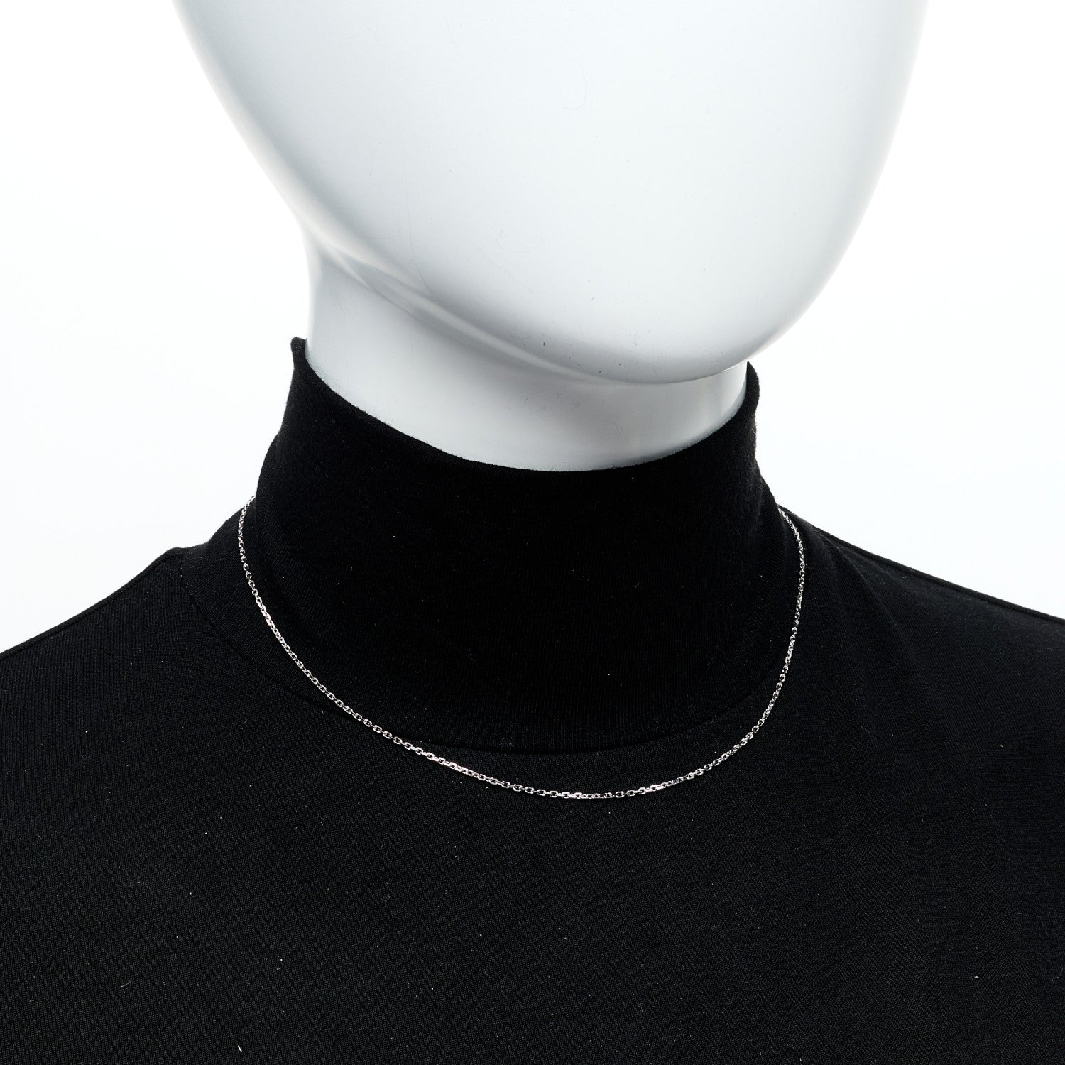 Van Cleef & Arpels 18K White Gold Trace Chain Necklace 2 of 6