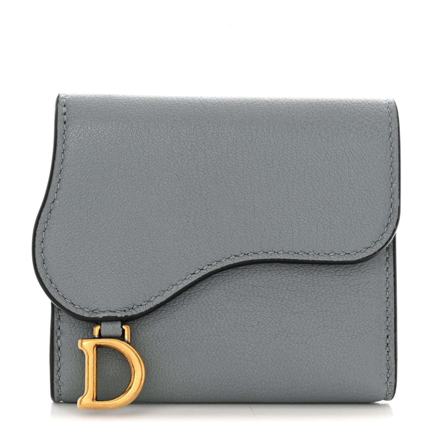Goatskin Saddle Lotus Wallet Gray