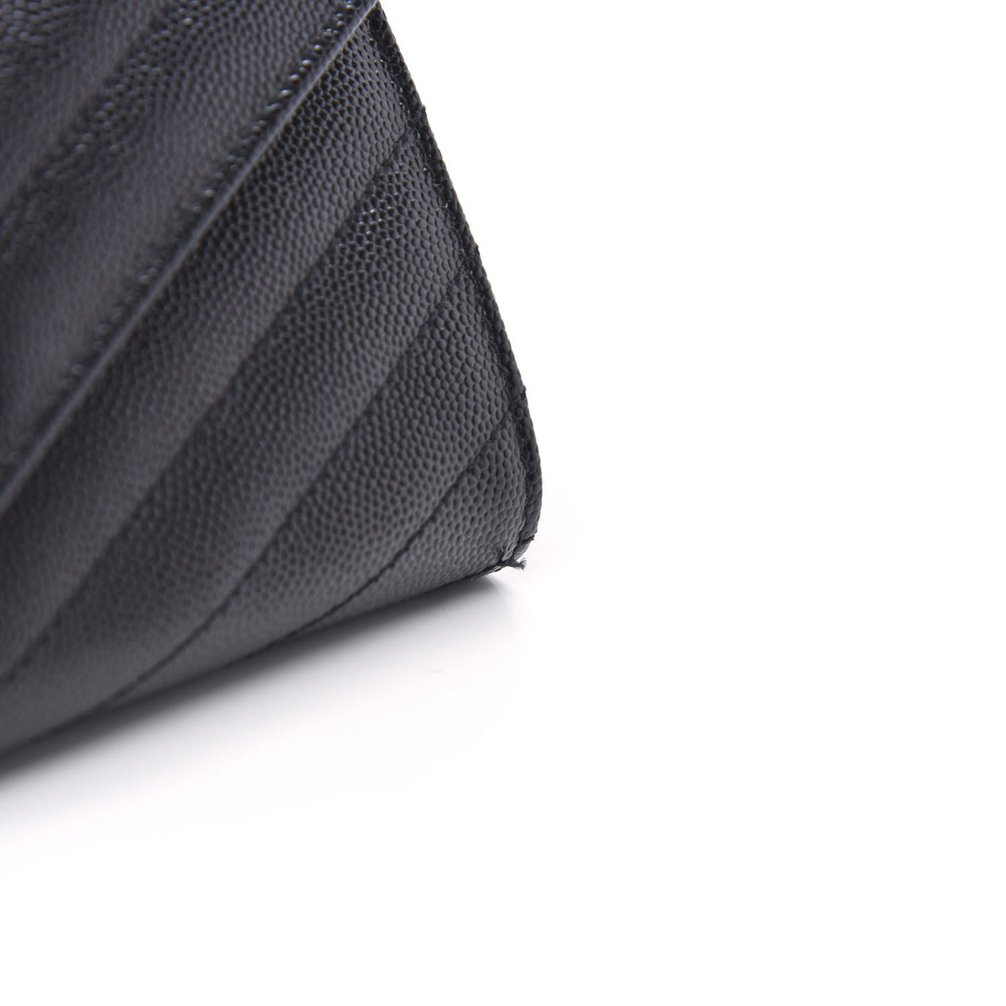 Grain De Poudre Matelasse Chevron Monogram Flap Wallet Black