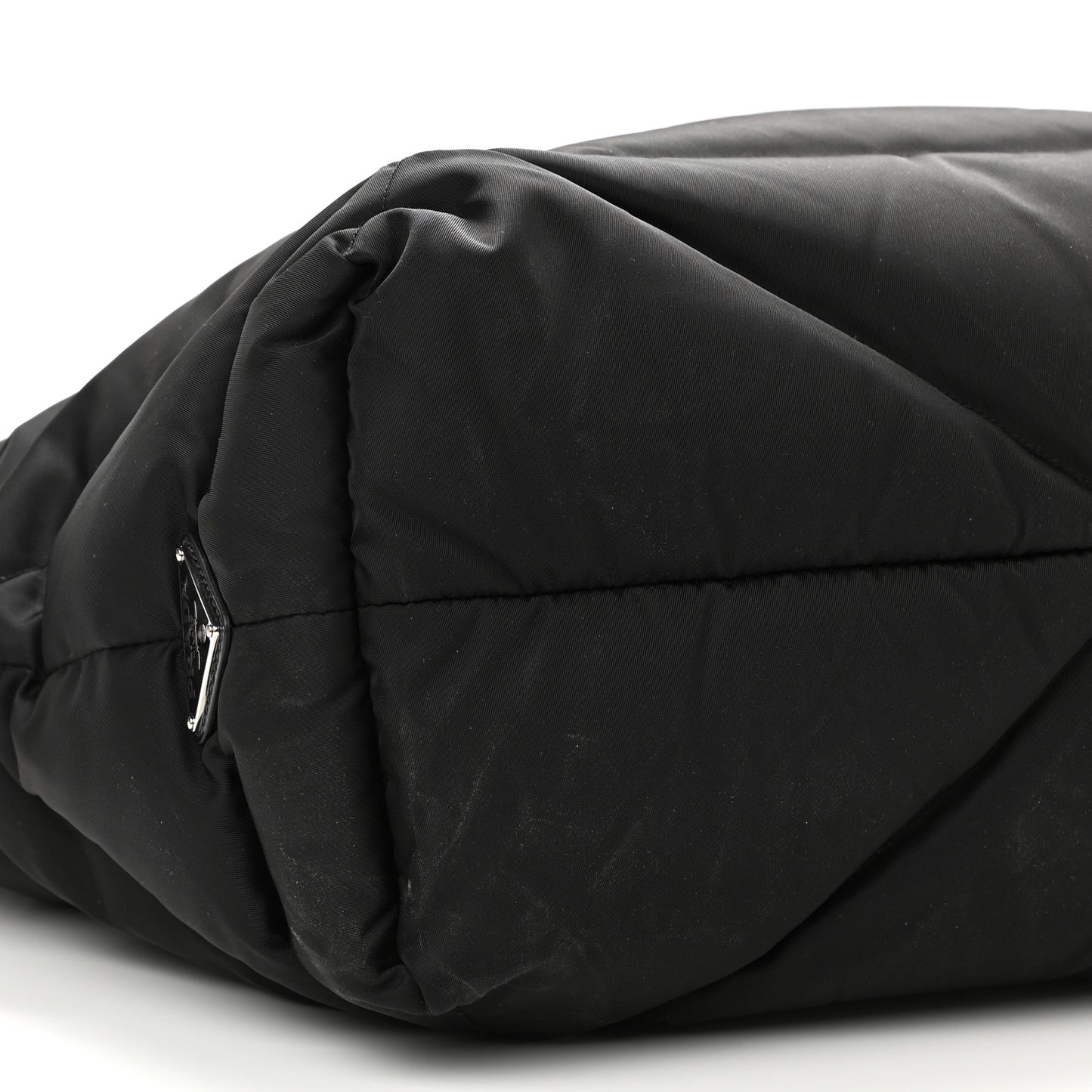 Re-Nylon Triangle Padded Tote Bag Black