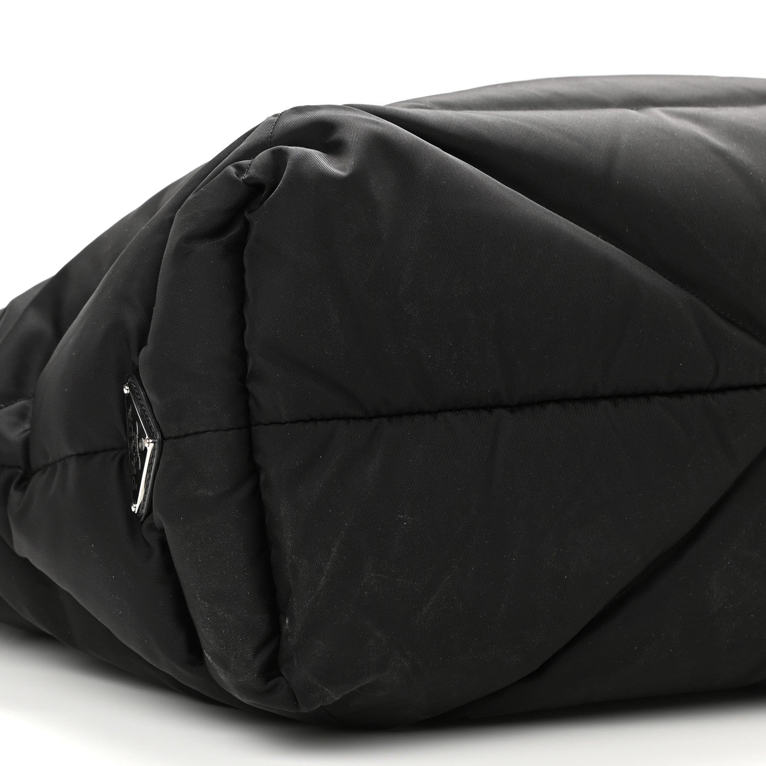 Prada Re-Nylon Triangle Padded Tote Bag Black 9 of 11