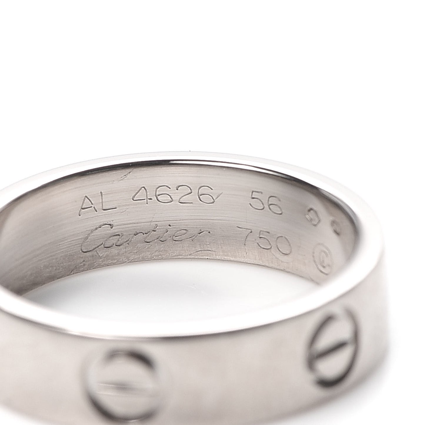 18K White Gold 5.5mm LOVE Ring 56 7.5