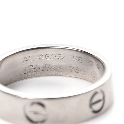 Cartier 18K White Gold 5.5mm LOVE Ring 56 7.5 4 of 5