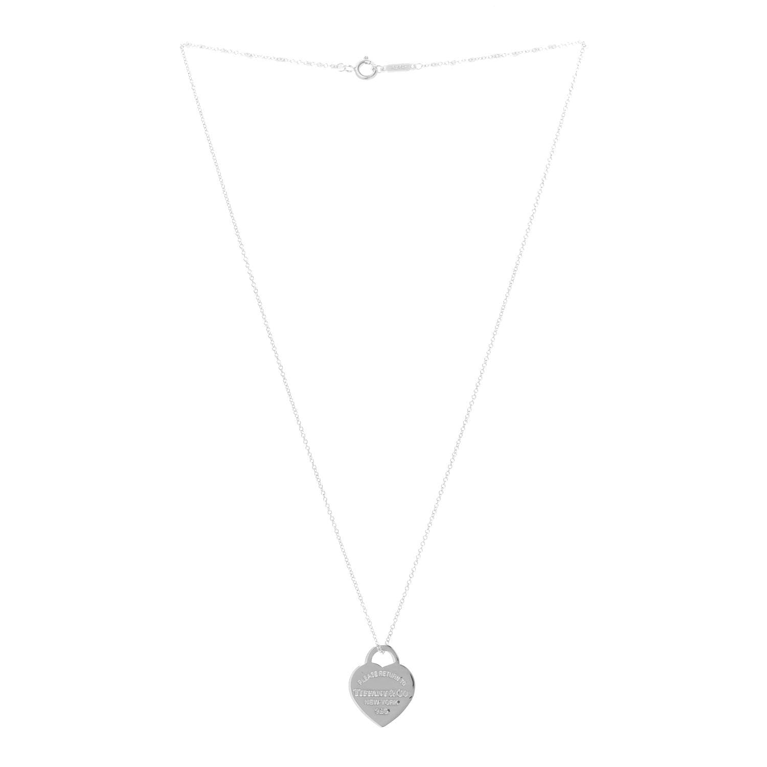 Tiffany Sterling Silver Small Return to Tiffany Heart Pendant Necklace 3 of 8