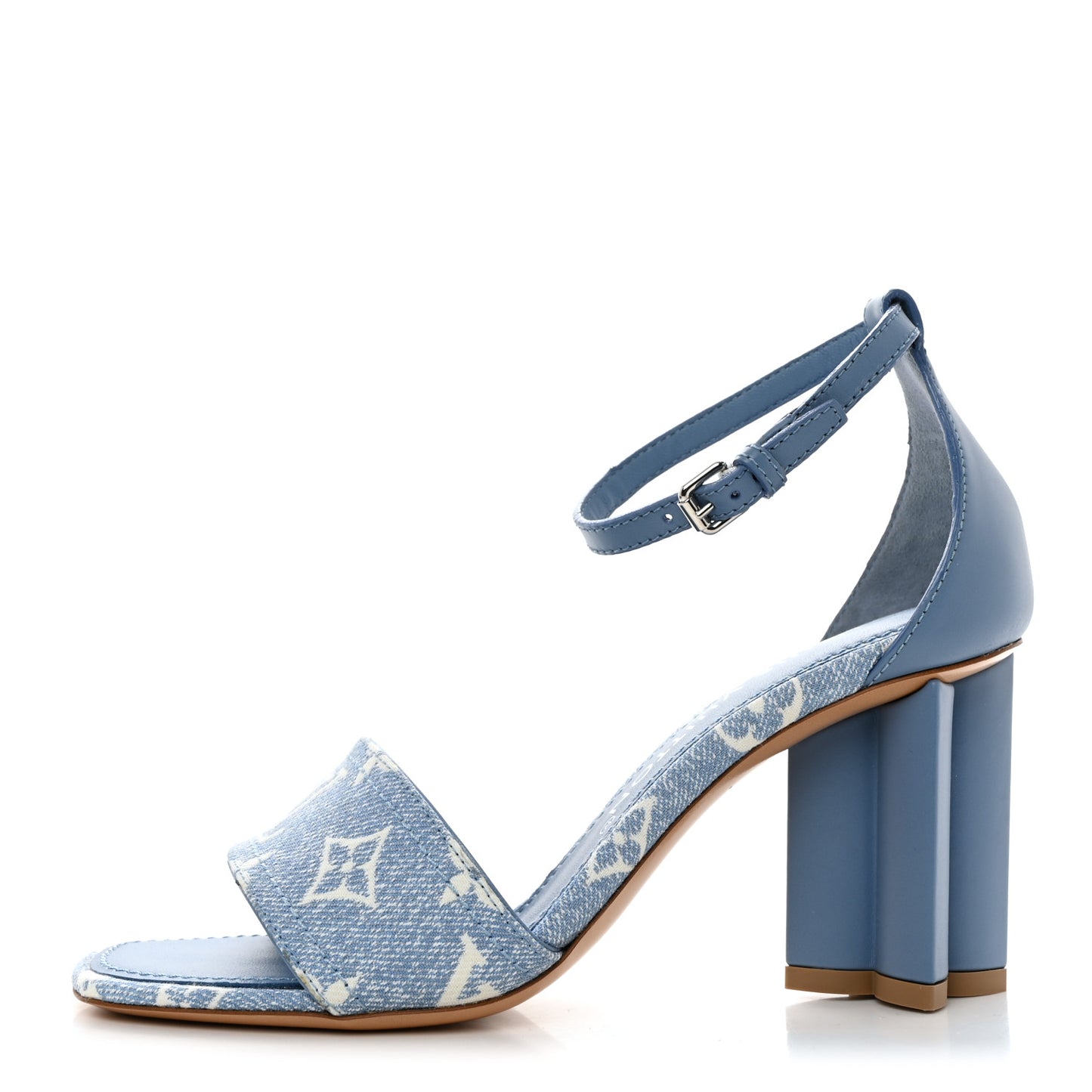 Monogram Denim Silhouette Sandals 36 Blue