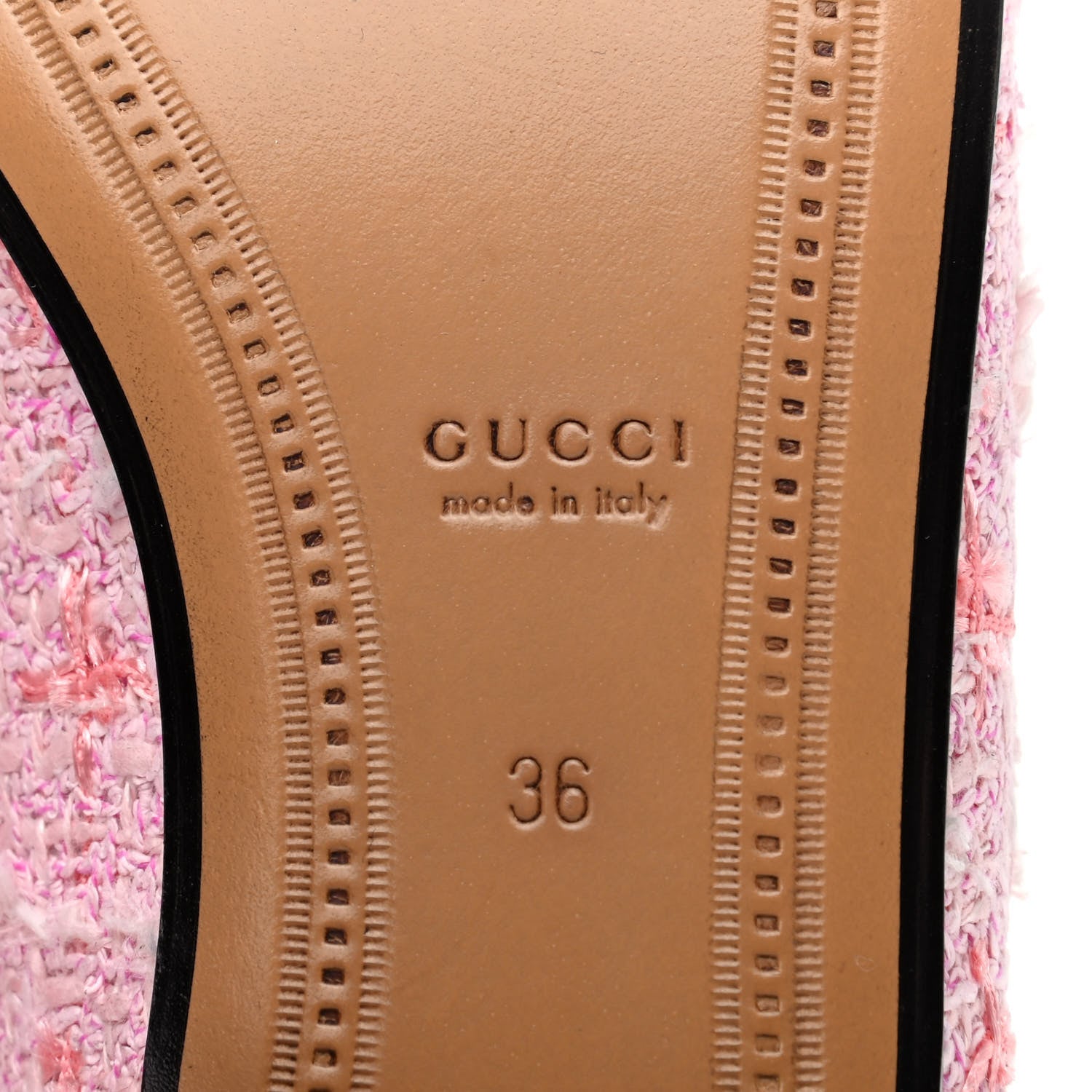Gucci Wool Tweed Horsebit Womens Jordaan Loafers 36 Pink White Perfect Pink 6 of 8