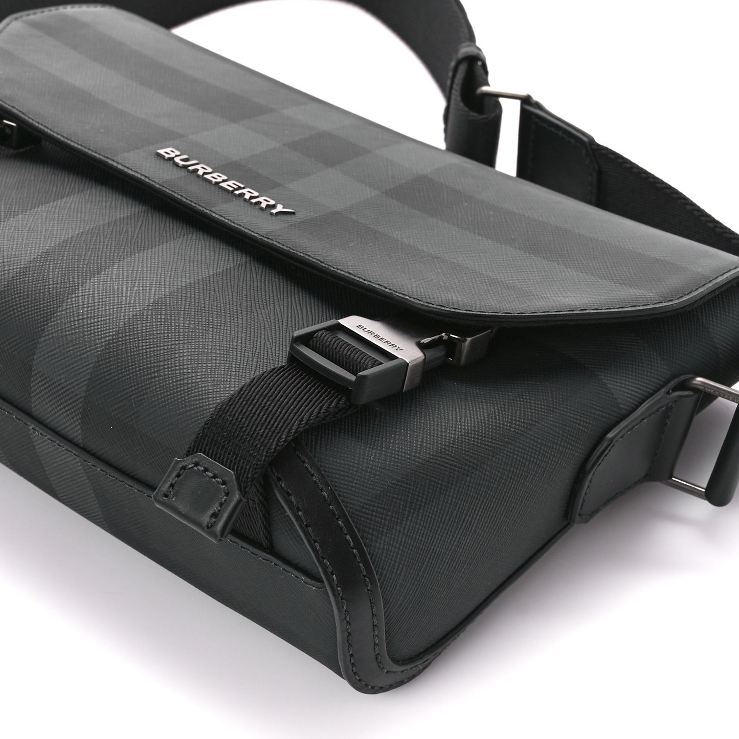 Check Small Wright Messenger Charcoal