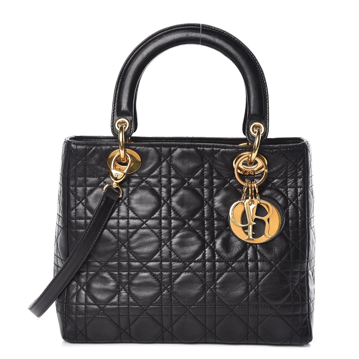 Lambskin Cannage Medium Lady Dior Black