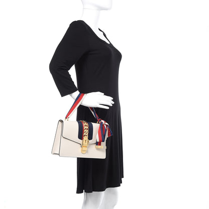 Gucci Calfskin Small Sylvie Shoulder Bag Off White 2 of 11