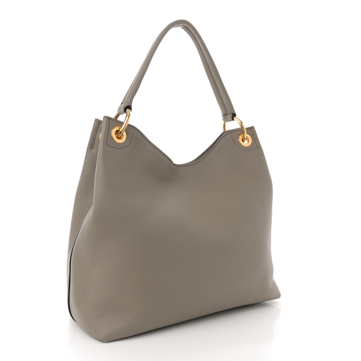 Prada Vitello Daino Logo Hobo Argilla 3 of 10