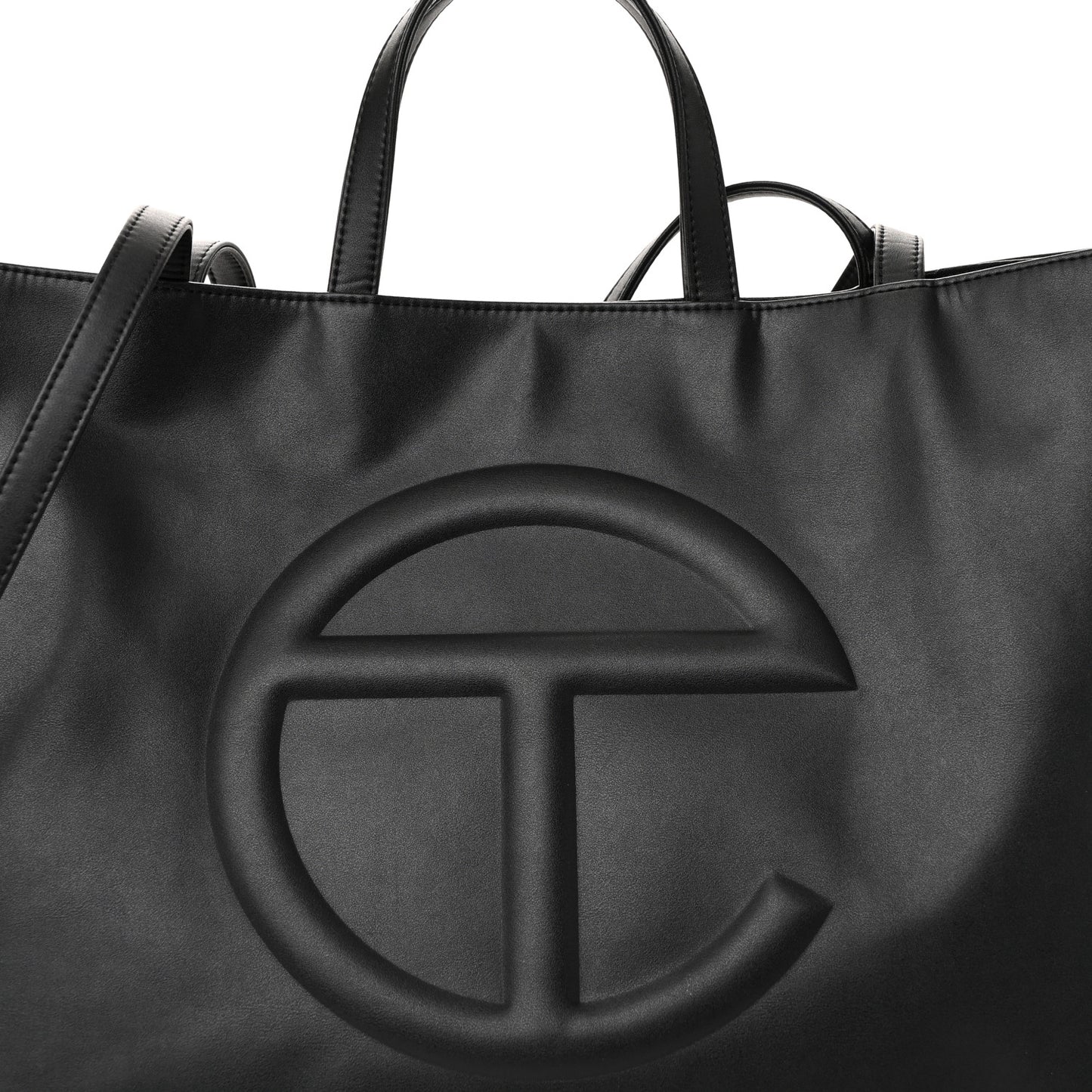 Vegan Leather Large Shopping Bag Black