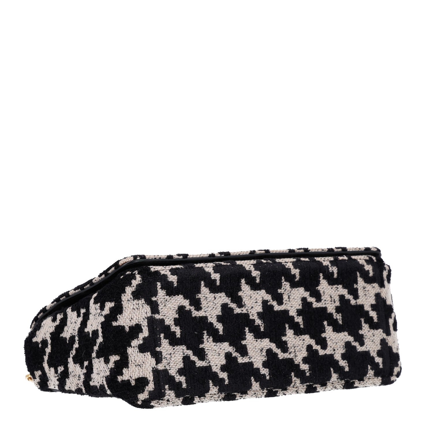 Christian Dior Technical Canvas Macro Houndstooth Medium Caro Bag Black White 4 of 9