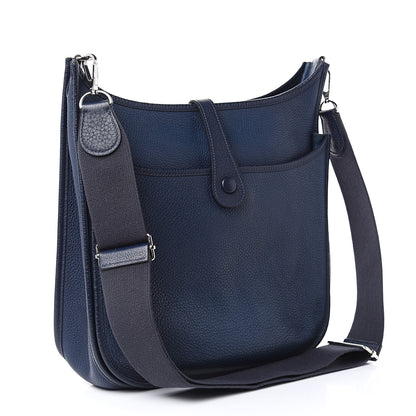 Hermes Taurillon Clemence Evelyne III PM Bleu Thalassa 3 of 14