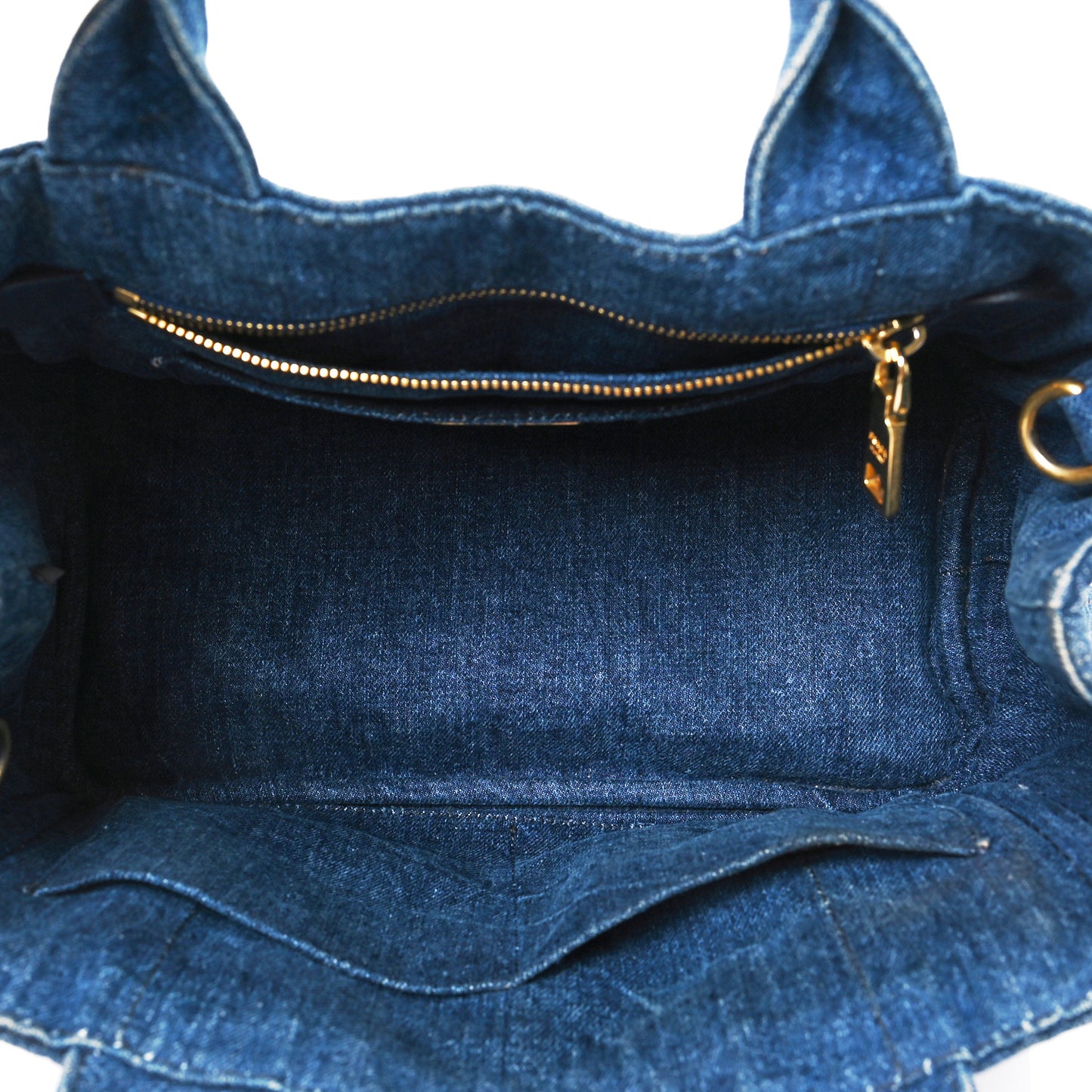 Denim Small Logo Tote Bleu