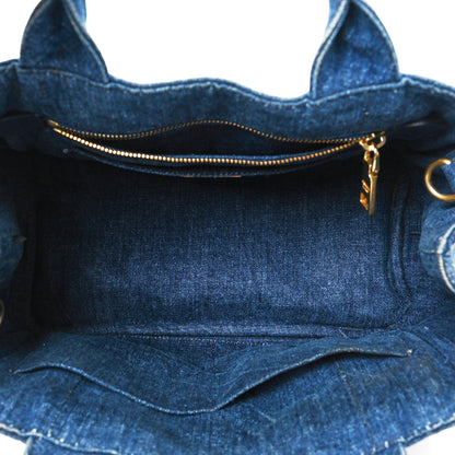 Prada Denim Small Logo Tote Bleu 5 of 7