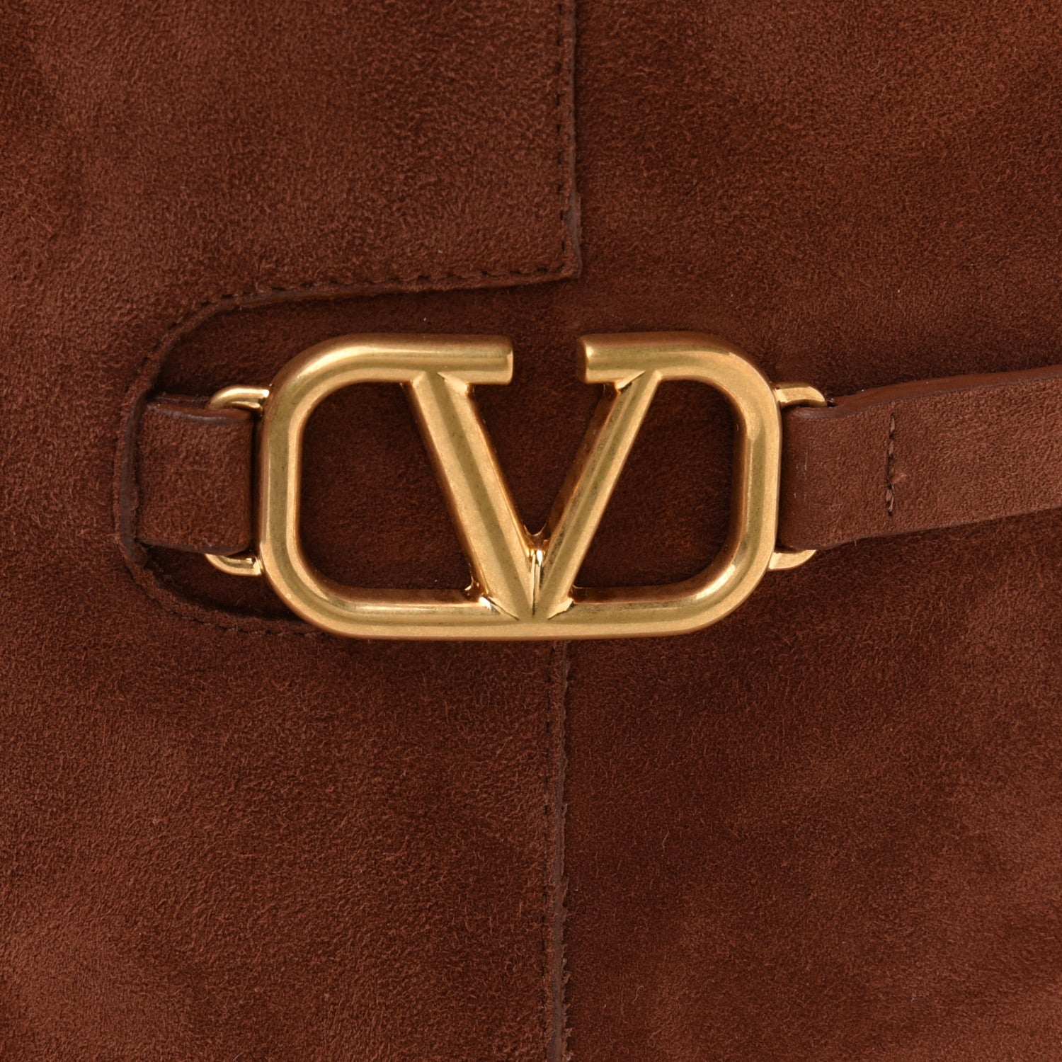 Valentino Garavani Suede Vlogo Knee High Boots 40.5 Brown 8 of 11