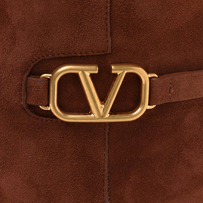 Valentino Garavani Suede Vlogo Knee High Boots 40.5 Brown 8 of 11