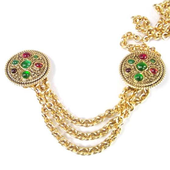 Chanel Gripoix Poured Glass Chain Belt Gold 2 of 6