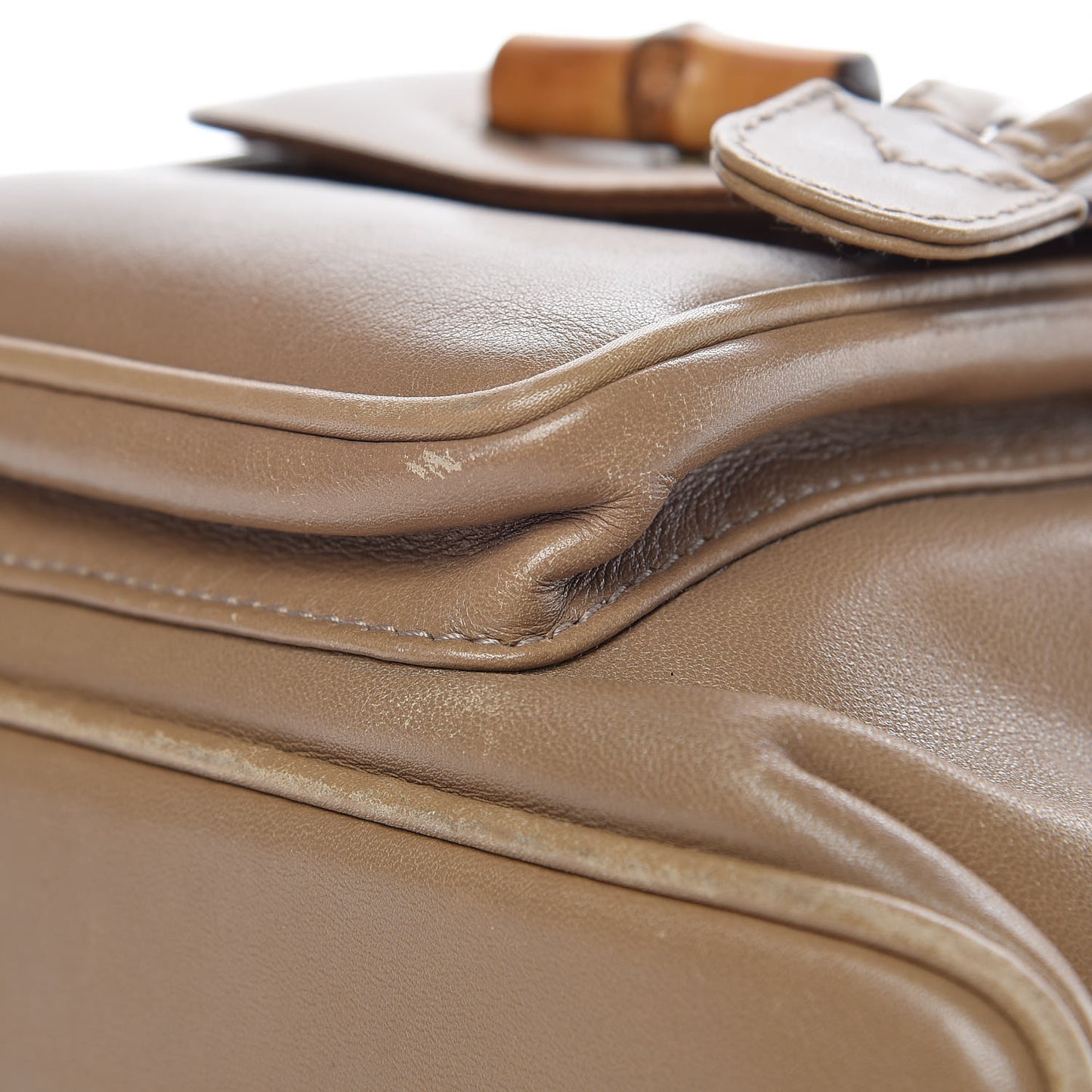 Calfskin Bamboo Mini Backpack Beige
