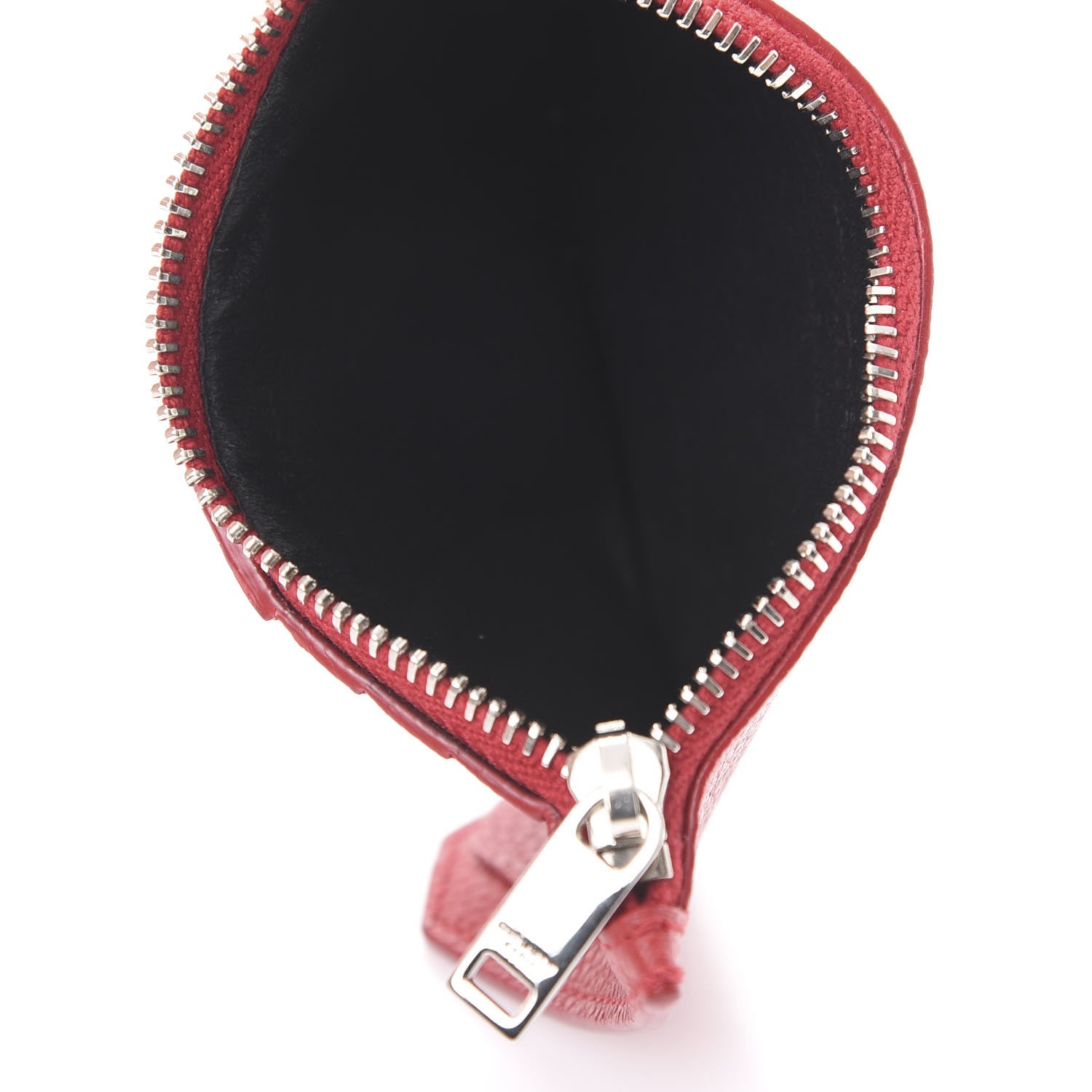 Saint Laurent Calfskin 5 Fragments Zip Card Case Red 5 of 8