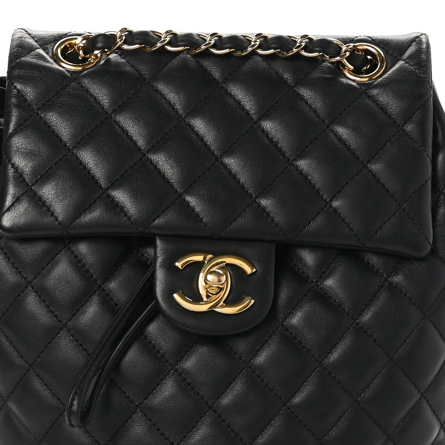 Lambskin Quilted Small Urban Spirit Backpack Black