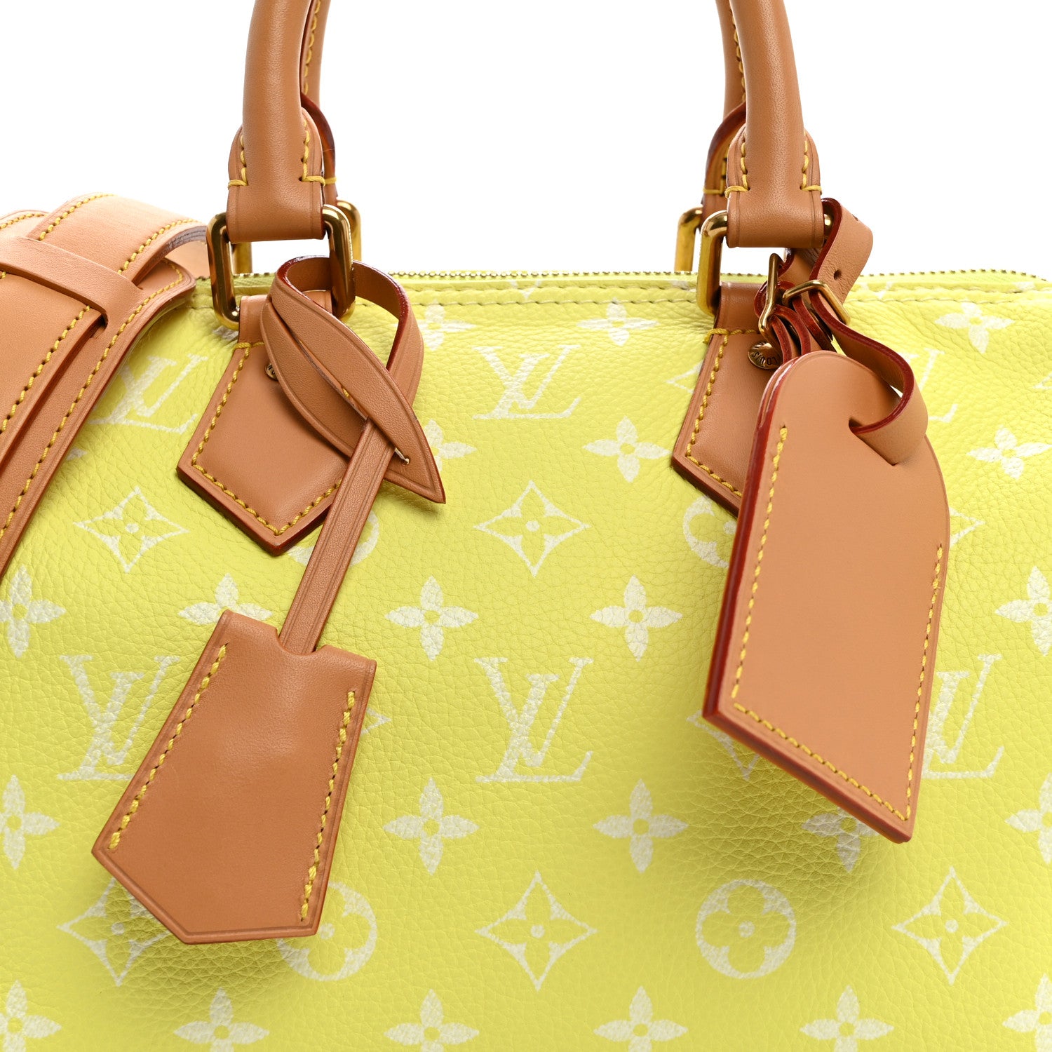 Louis Vuitton Calfskin Monogram Speedy P9 Bandouliere 25 Lemonade Yellow 9 of 11