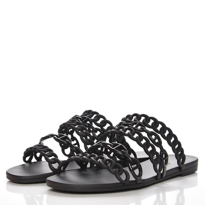 Hermes Chaine d'Ancre Nude Sandals 37 Black 3 of 8