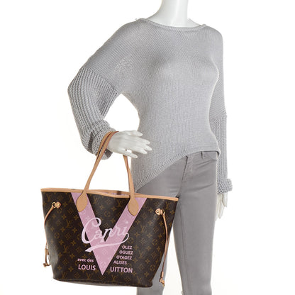Louis Vuitton Monogram Capri V Neverfull MM Rose Ballerine 3 of 11