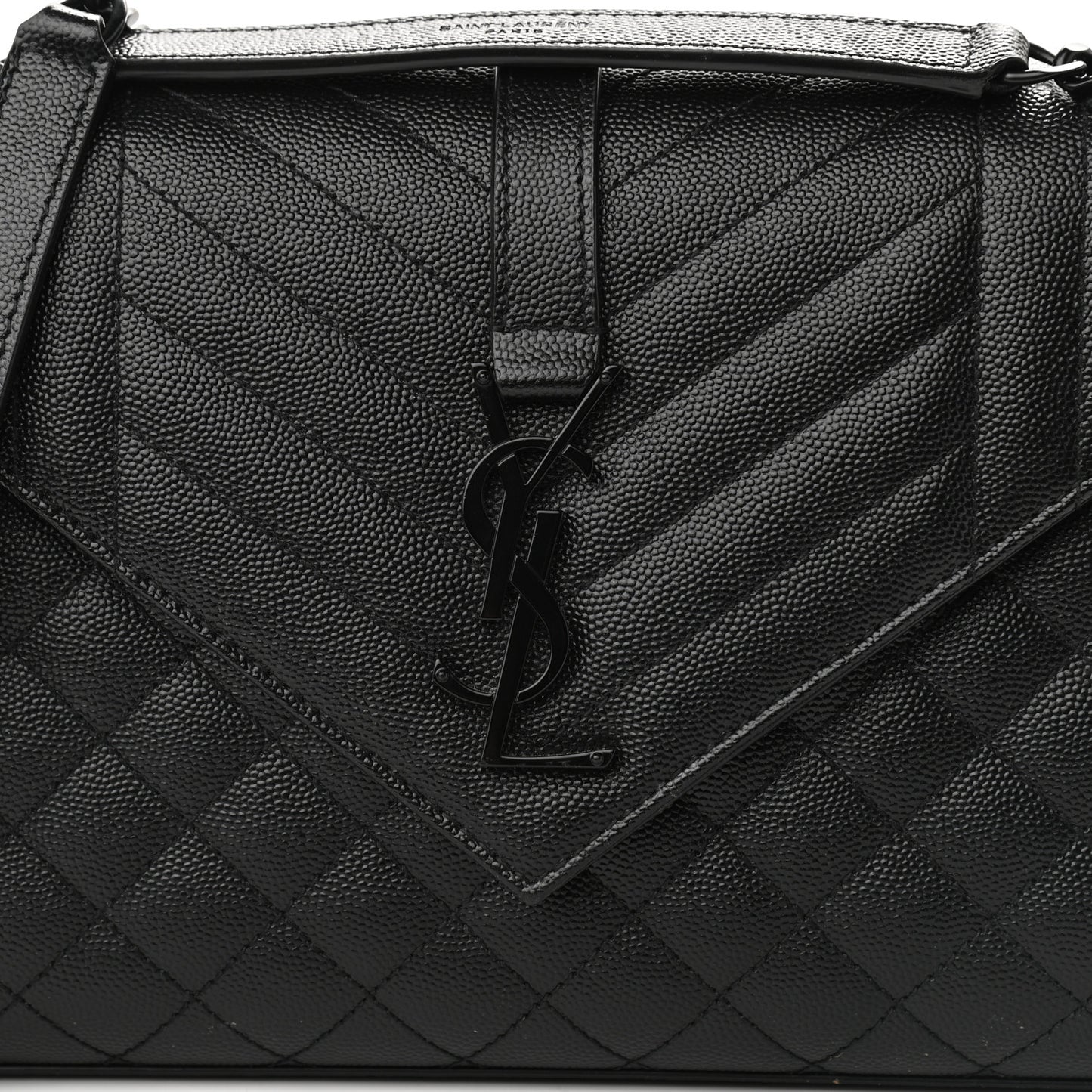 Grain De Poudre Textured Mixed Matelasse Triquilt Medium Monogram Satchel Black