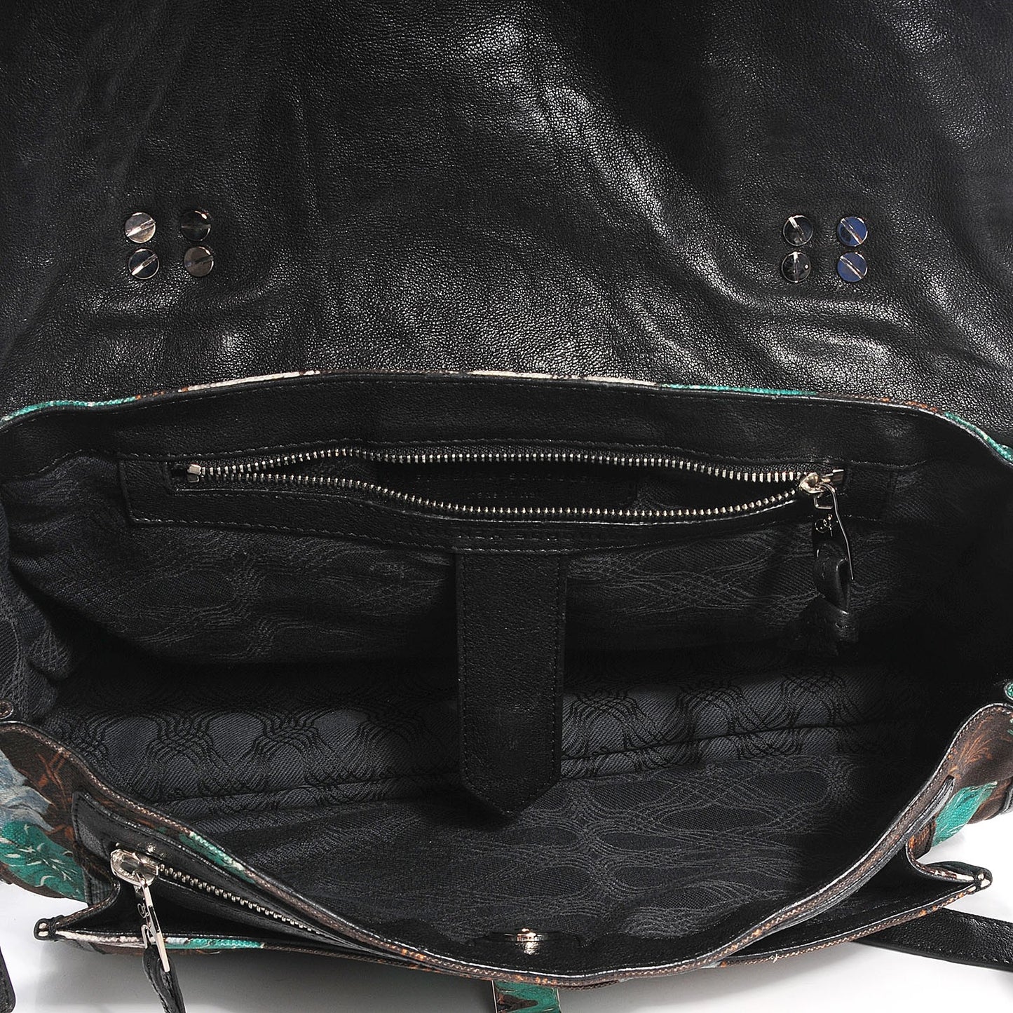 Floral Printed Canvas Medium PS1 Satchel Sea Green