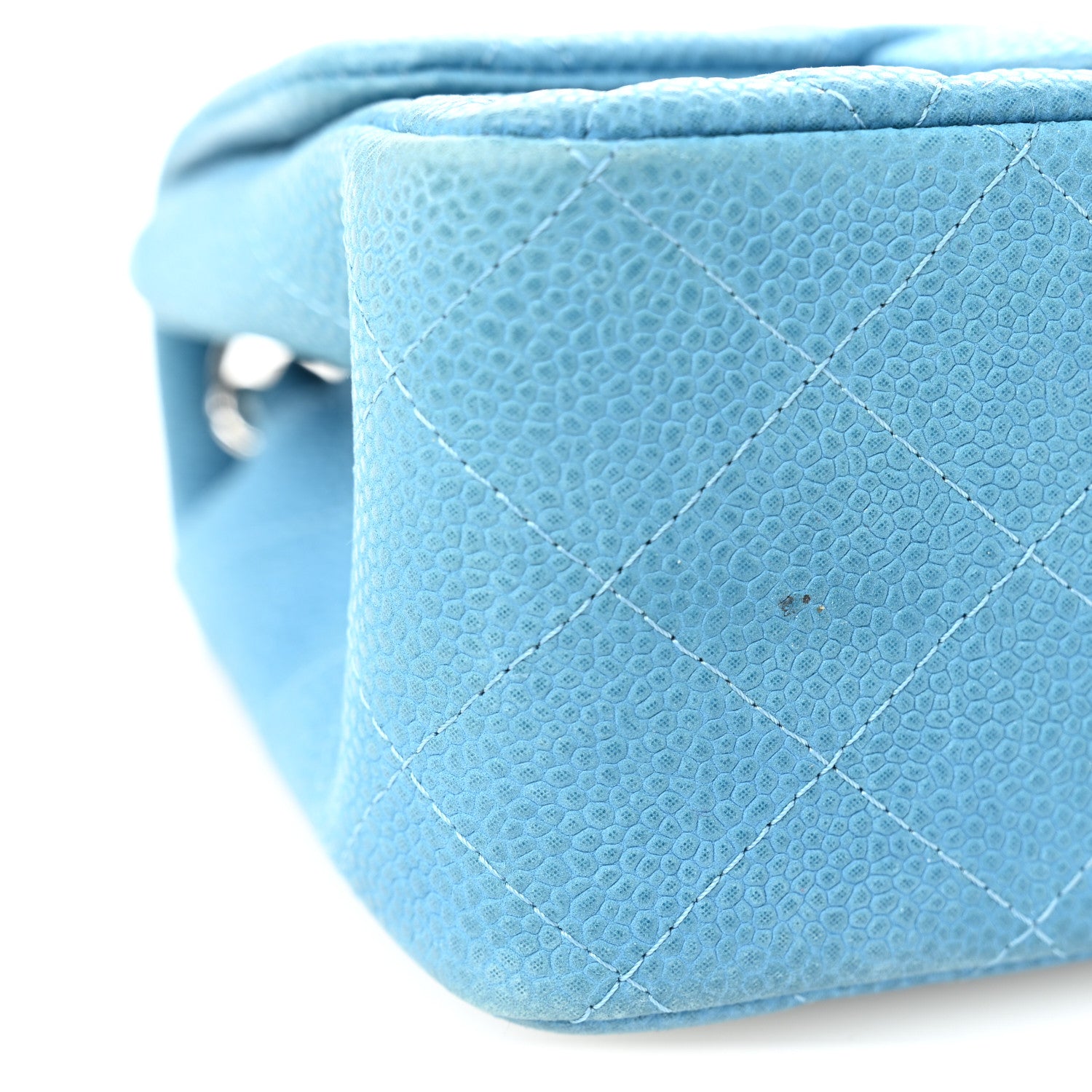 Chanel Iridescent Caviar Quilted Mini Square Flap Blue 11 of 14