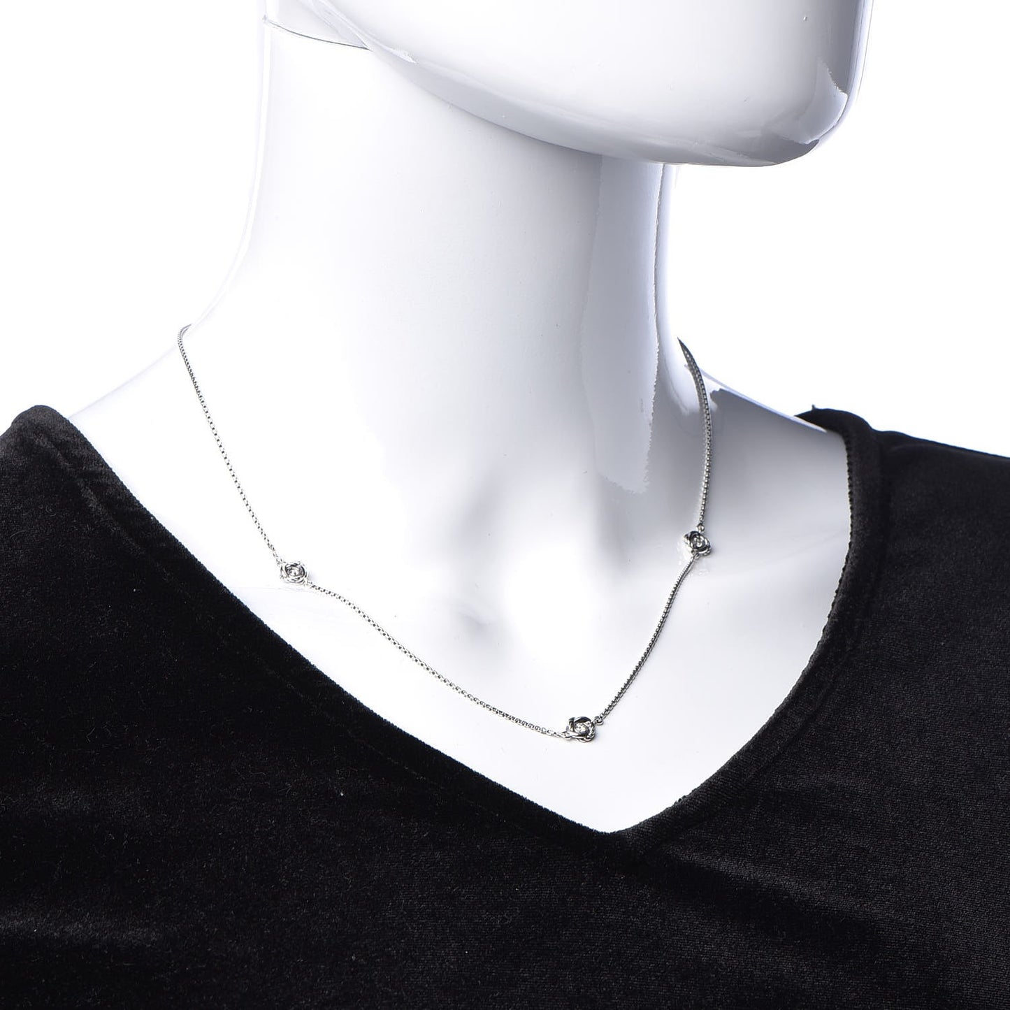 Sterling Silver Diamond Infinity 3 Station Necklace