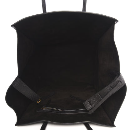Celine Crocodile Embossed Calfskin Large Phantom Luggage Black 5 of 9
