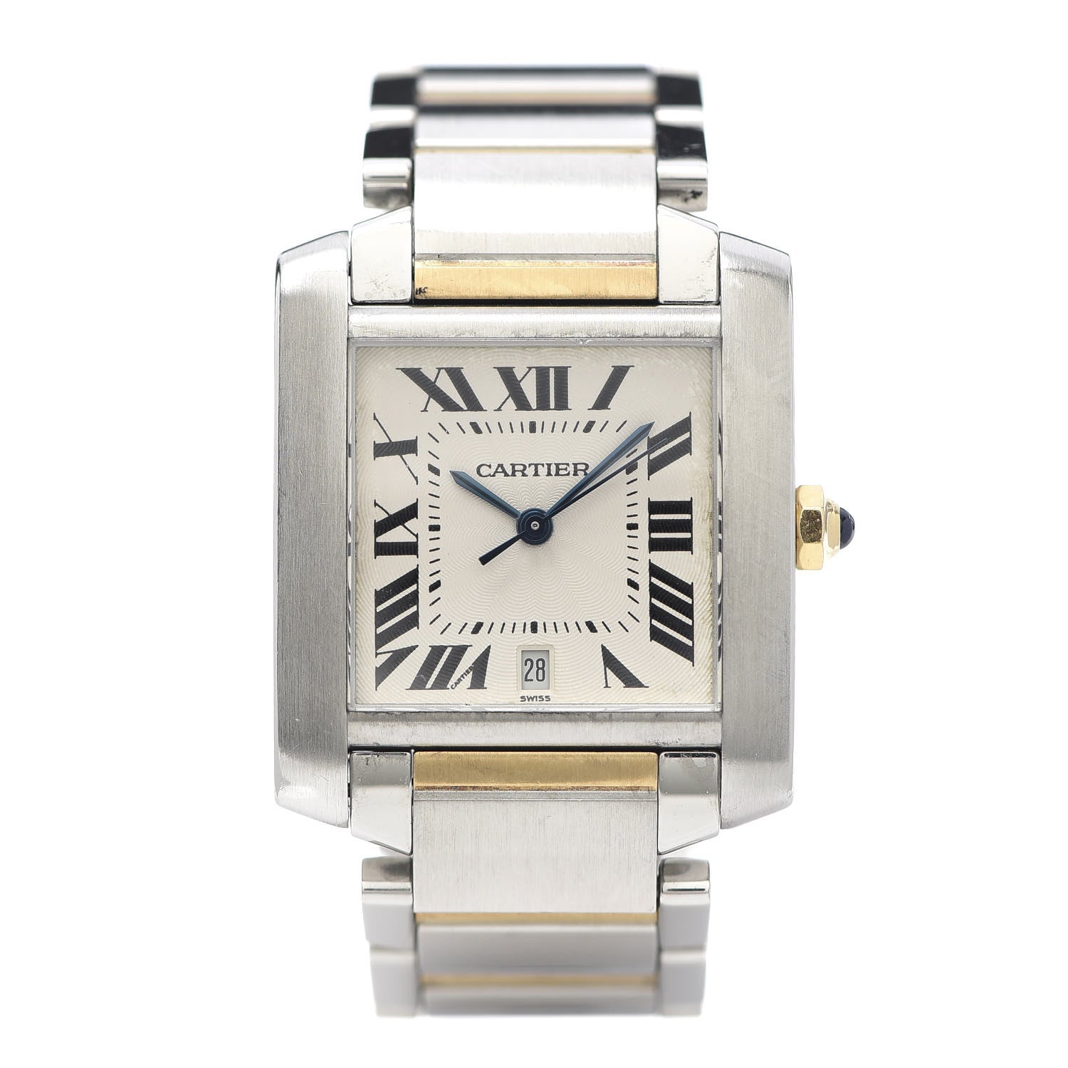 Cartier Stainless Steel 18K Yellow Gold 28mm Tank Francaise Automatic Watch 1 of 6