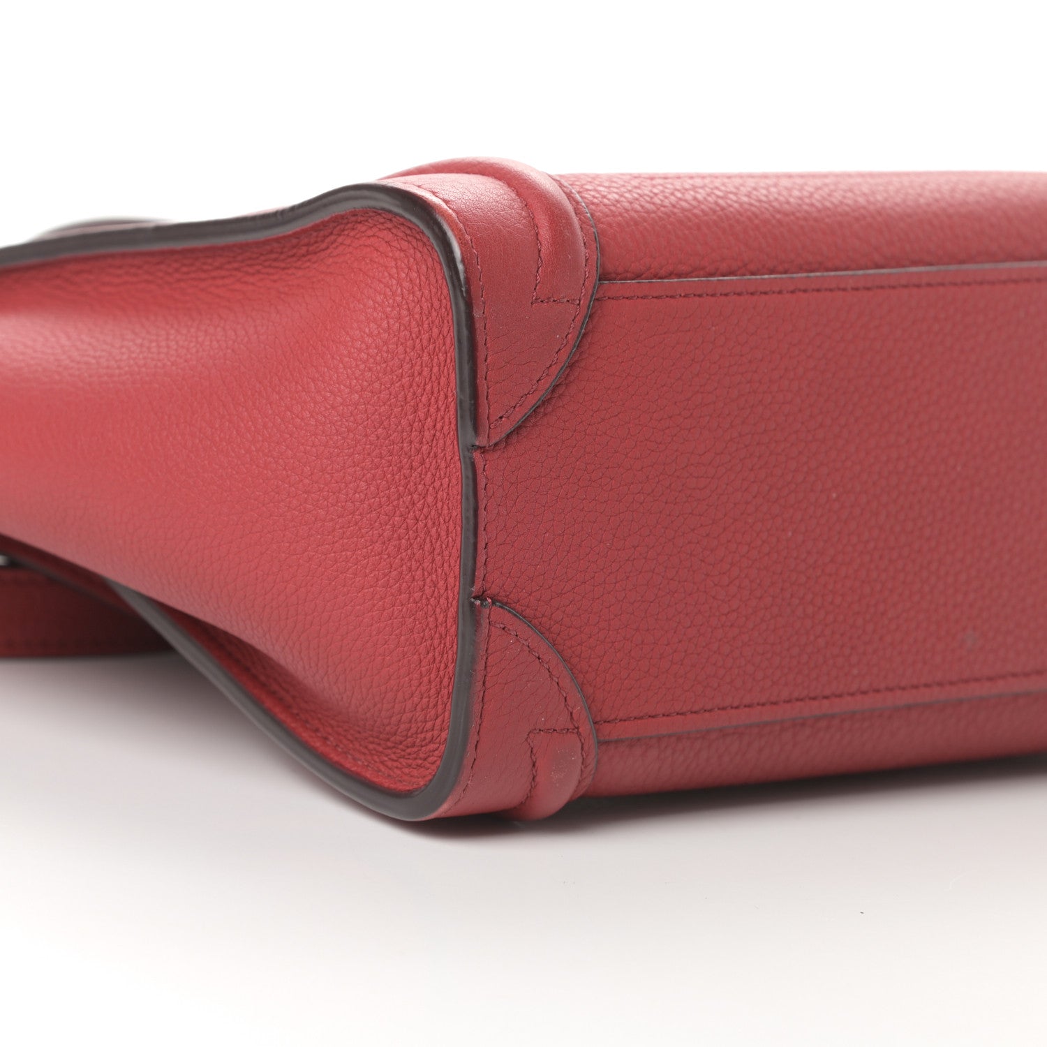 Celine Drummed Calfskin Nano Luggage Red 9 of 16