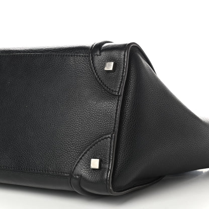 Celine Drummed Calfskin Mini Luggage Black 9 of 14
