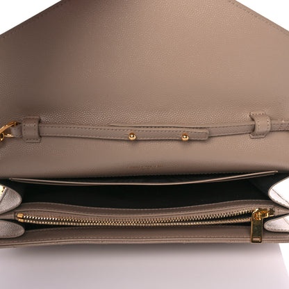 Saint Laurent Grain De Poudre Matelasse Chevron Monogram Chain Wallet Nude Powder 5 of 8