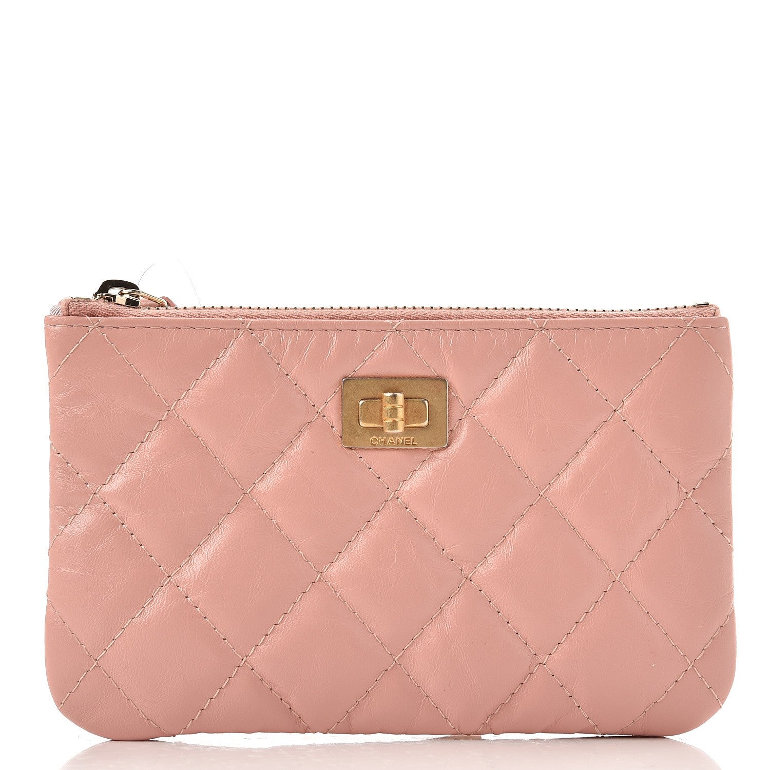 Chanel Aged Calfskin Quilted Small Reissue Cosmetic Case Light Pink 1 of 8