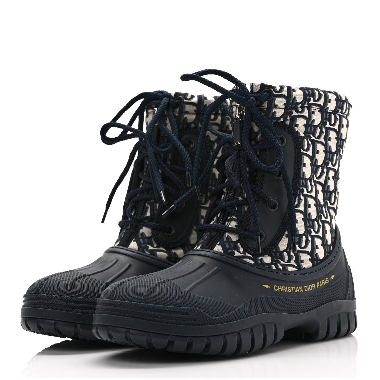 Christian Dior Oblique Nylon D-Venture Boots 35.5 Deep Blue 3 of 8
