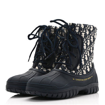 Christian Dior Oblique Nylon D-Venture Boots 35.5 Deep Blue 3 of 8