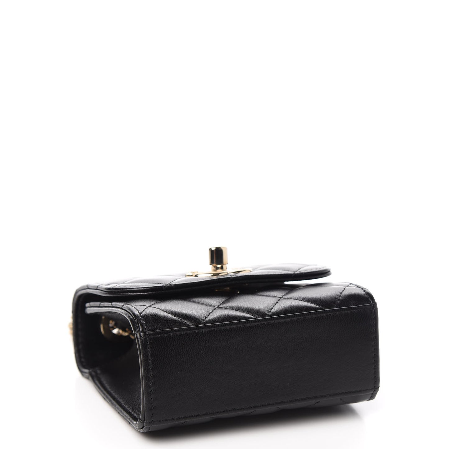 Lambskin Quilted Mini Trendy CC Chain Wallet Black