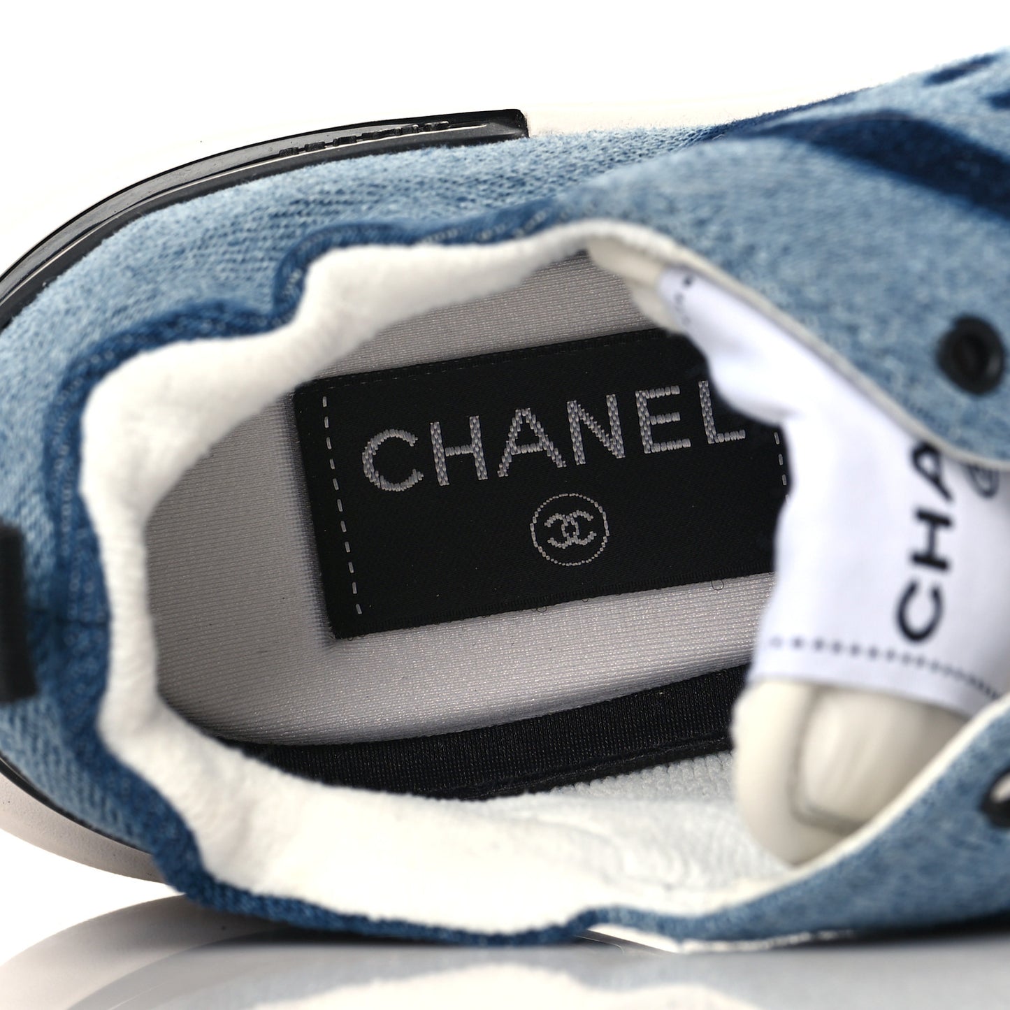 Denim Suede Calfskin Womens CC Sneakers 36.5 Dark Blue